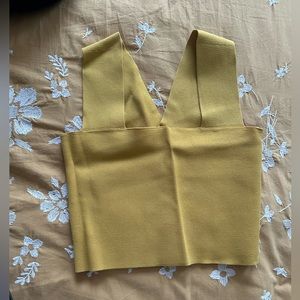 LF Yellow Square Neck Crop Top